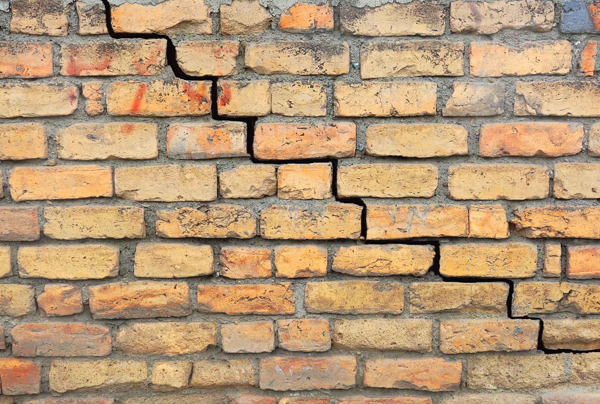 cracked exterior brick