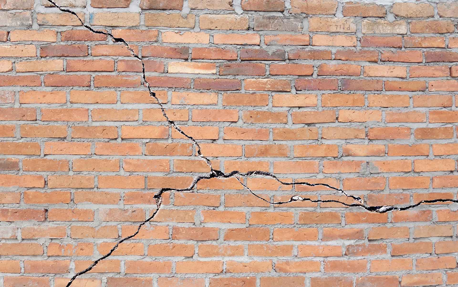 cracked exterior brick